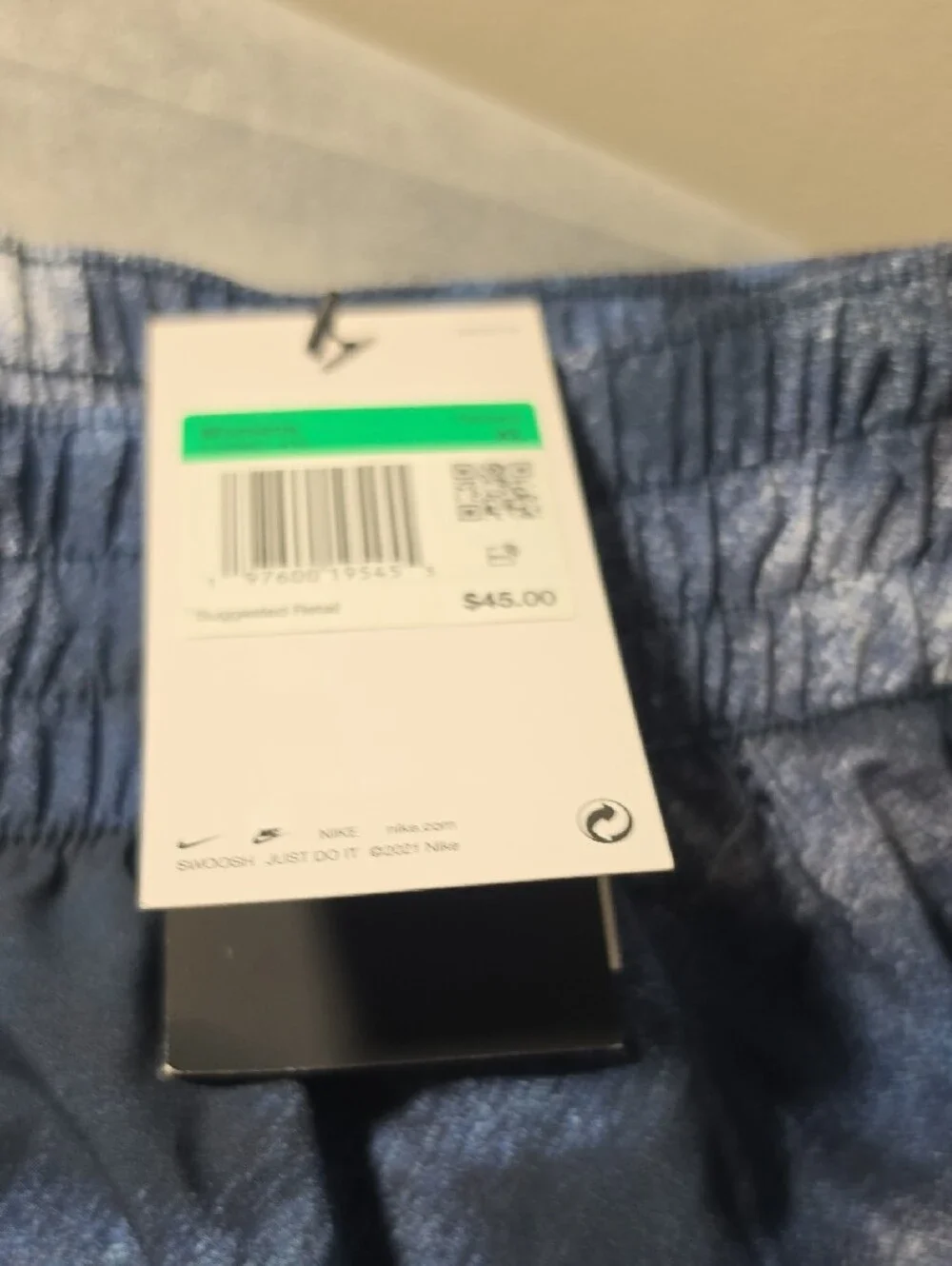 Nike Shimmer Blue Elastic-Waist Athletic Shorts
